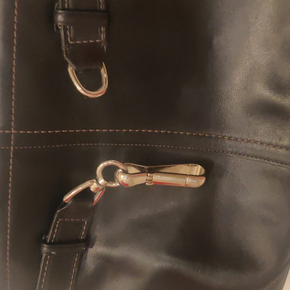 Coach Vintage black leather Hampton style satchel bag - Picture 2 of 9